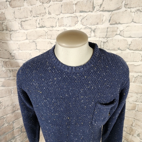 Quicksilver Cotton Wool Crewneck Pullover Sweater Speckled Yarn Navy Size Large - Picture 7 of 15